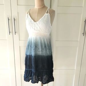 Raya Sun Blue and White Gradient Dress